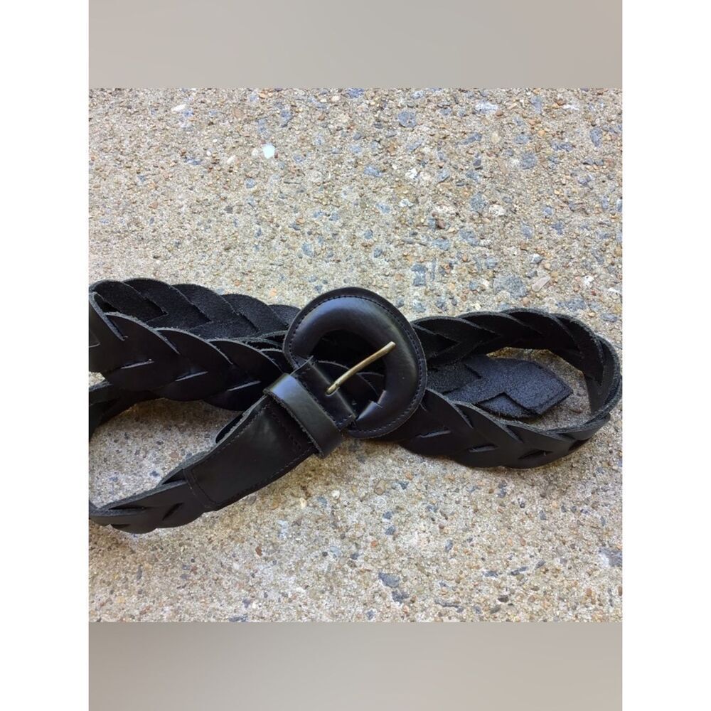 Summum Cow Leather Black Braided Belt